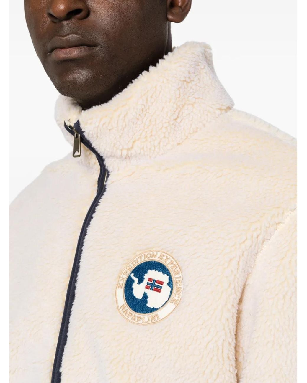 Napapijri Natural Logo-Patch Fleece Jacket for men