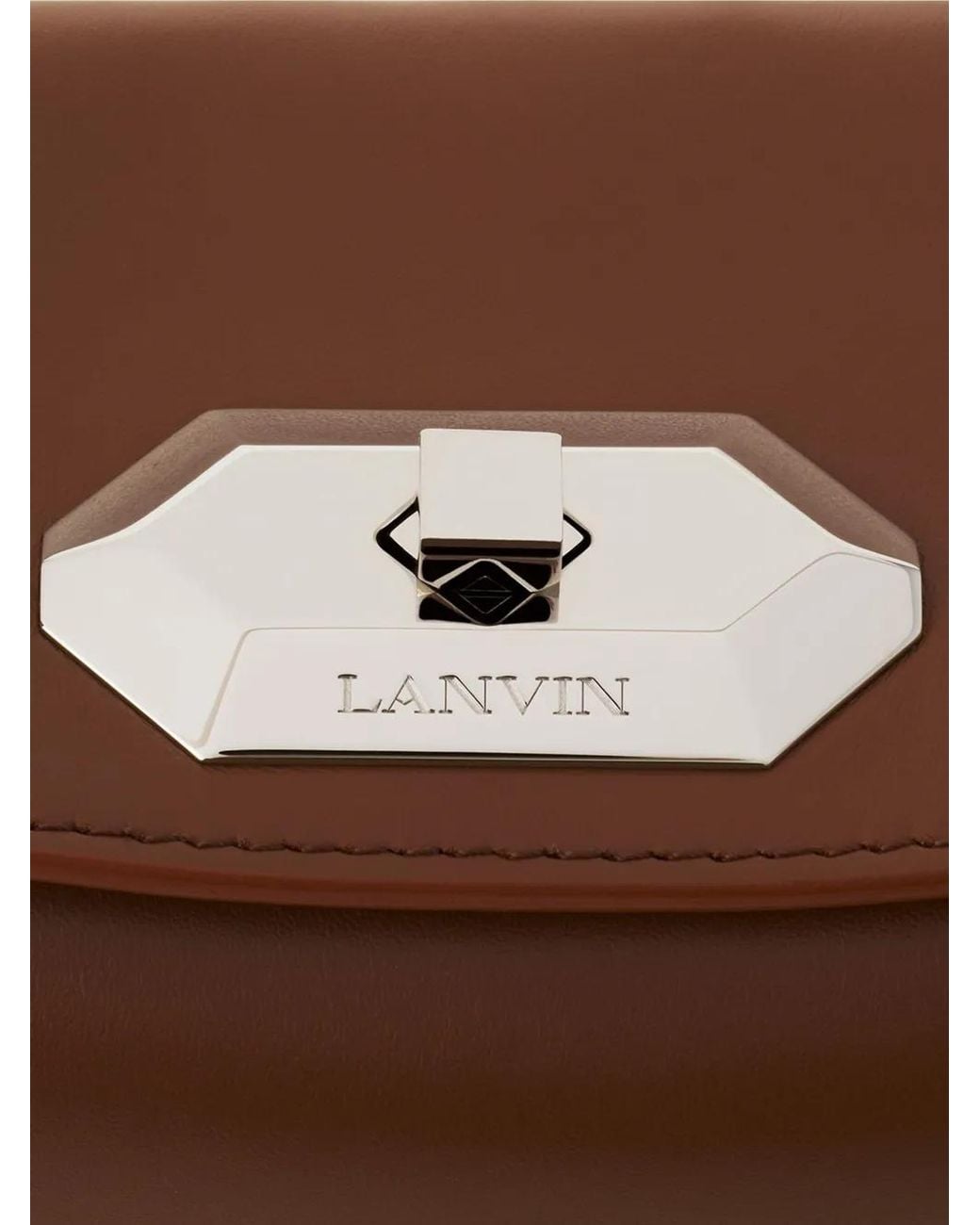 Lanvin Brown Leather Clutch Bag for men
