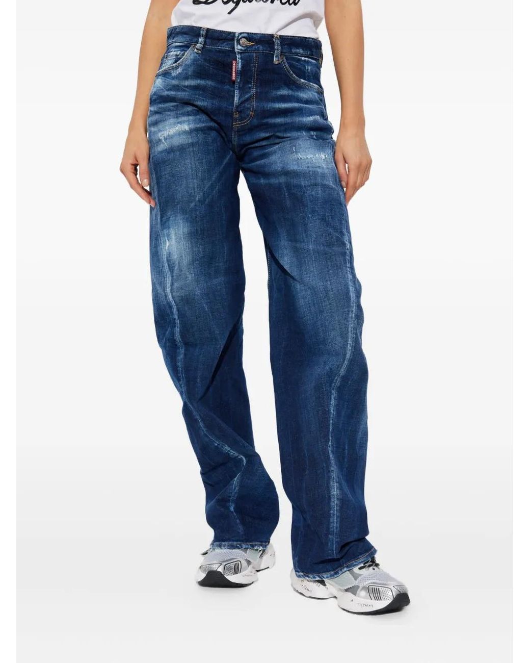 DSquared² Blue D2 Twisted Distressed Jeans