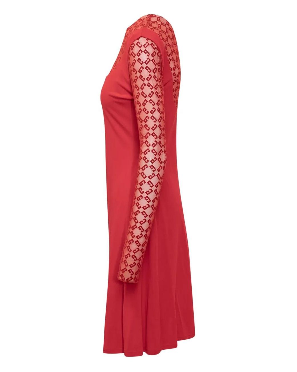 Givenchy Red Monogram-Pattern Midi Dress