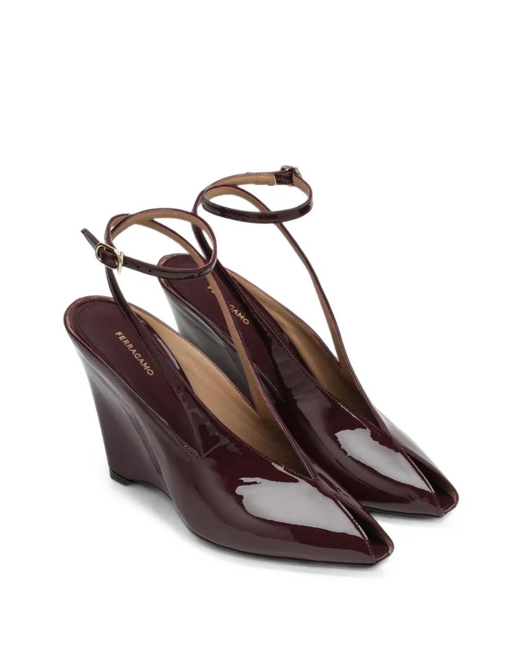 Ferragamo Brown Wedge Sandals
