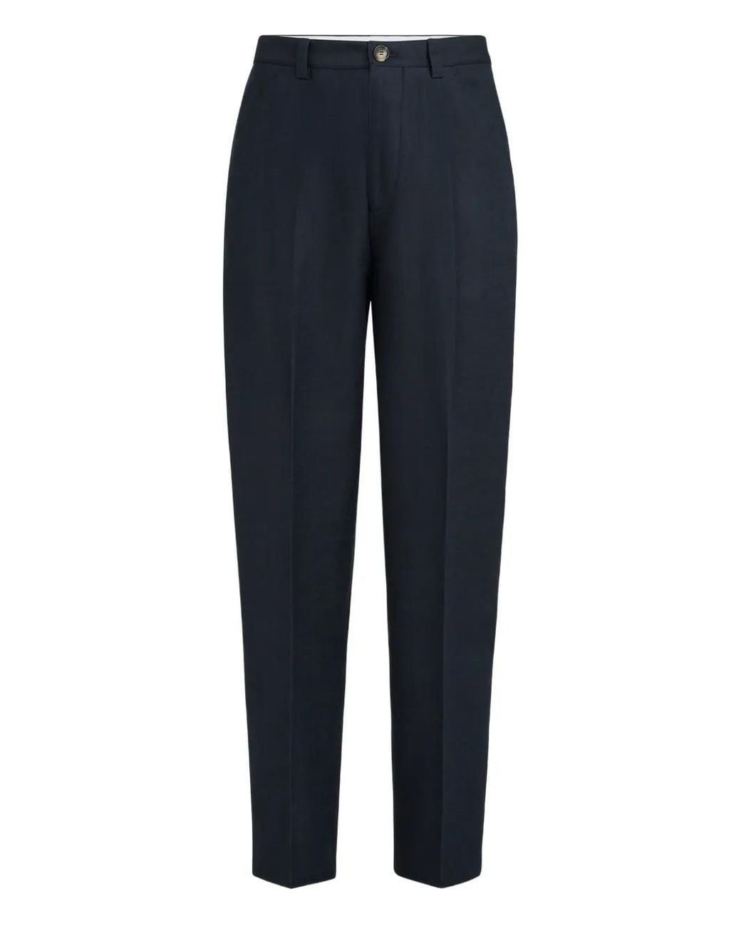 Brunello Cucinelli Blue Cotton And Linen Panama Trousers for men