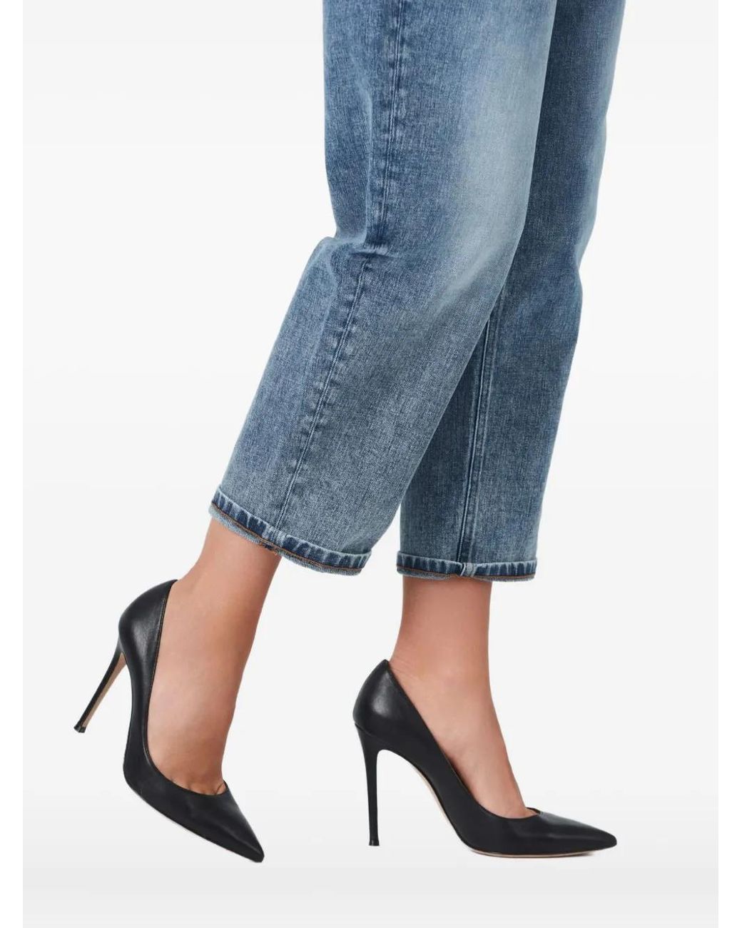 No44 Blue Pleated Jeans