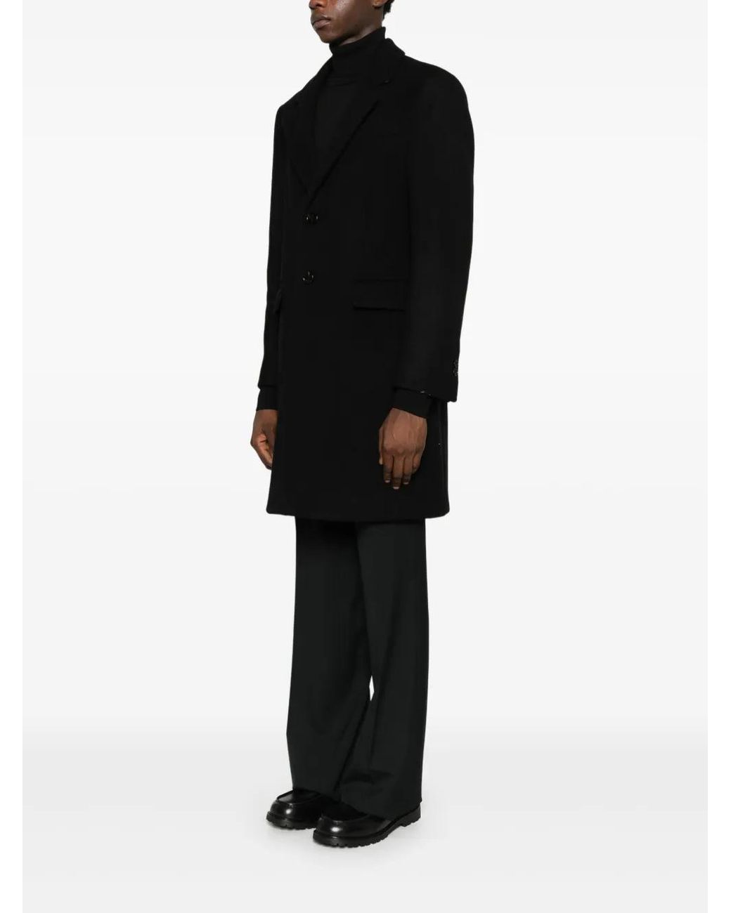 Burberry Black Wool Tailored Coat for men