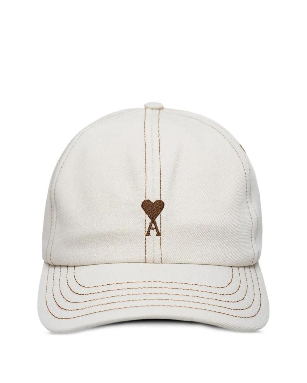 AMI White Ami De Coeur Embroidered Cap for men