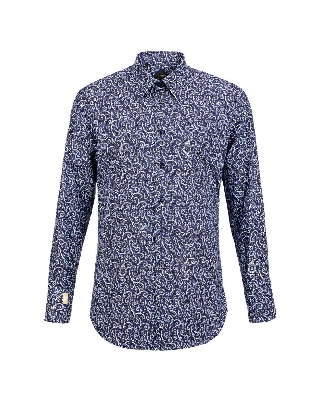 Billionaire Blue Chemise À Motif Cachemire for men