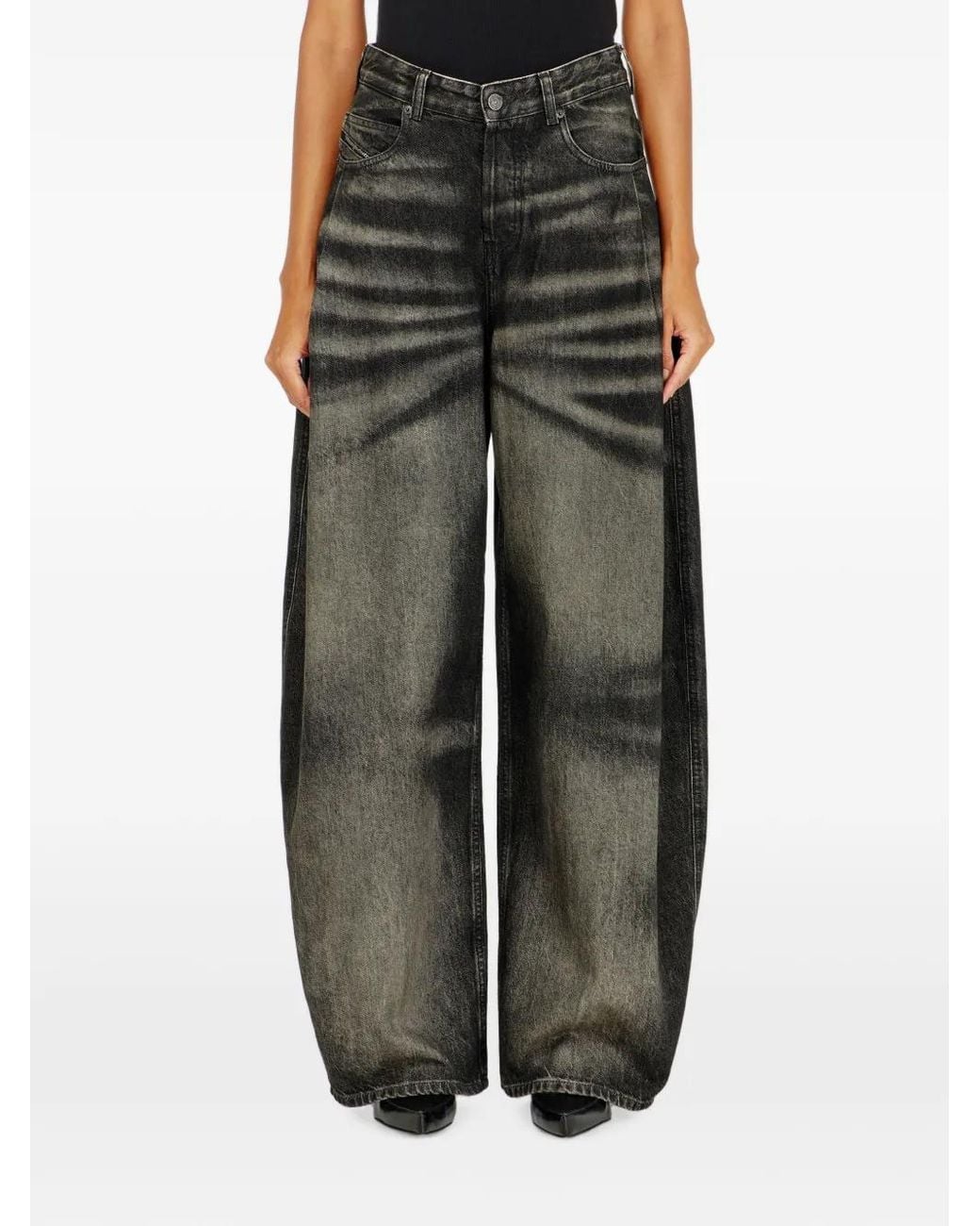 DIESEL Gray Relaxed Jeans High-Waist 1987 D-Khelz