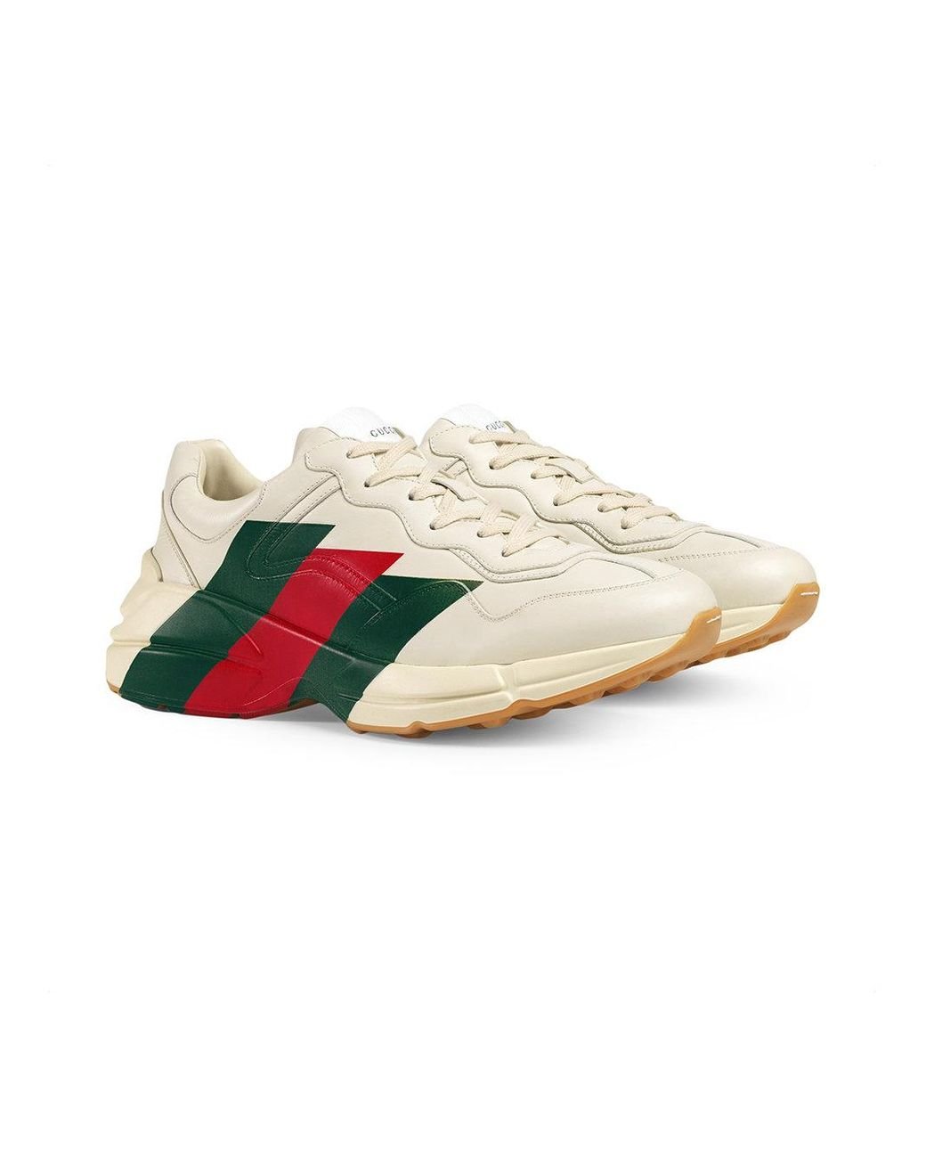 Gucci rhyton web print leather sale sneaker