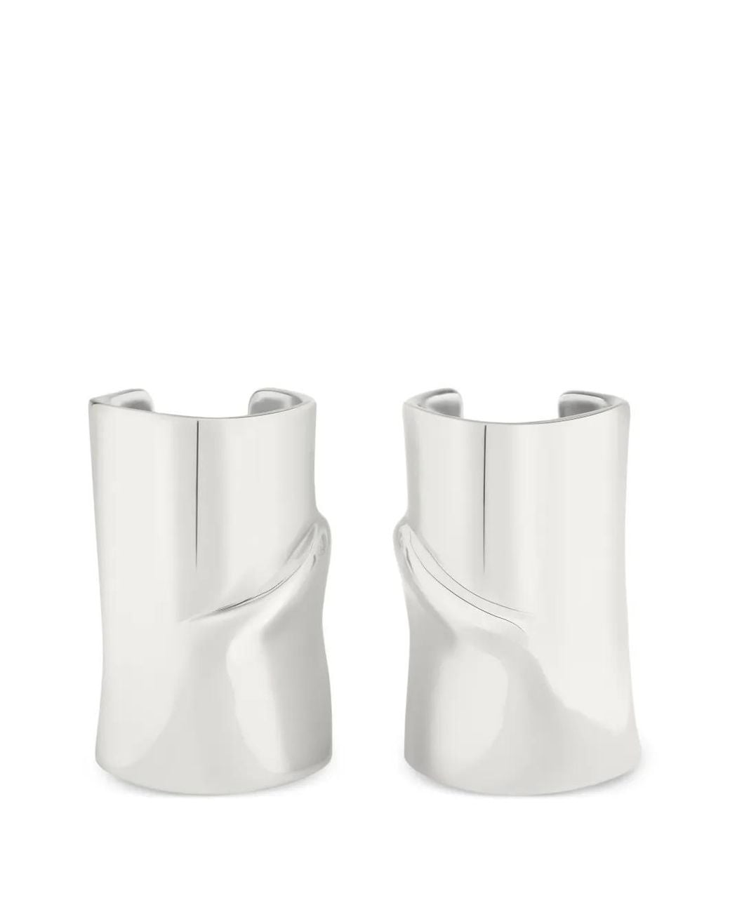 Courreges White Melting 32 Degrees Metal Cuff Bracelet