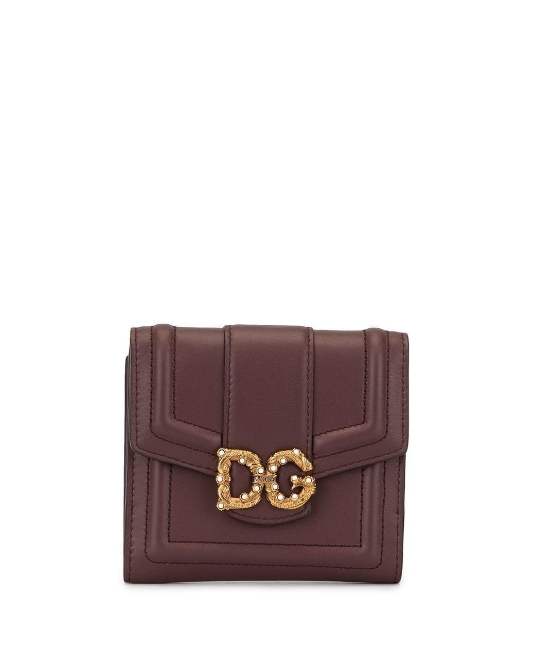 Dolce & Gabbana French Flap Wallet in Purple | Lyst