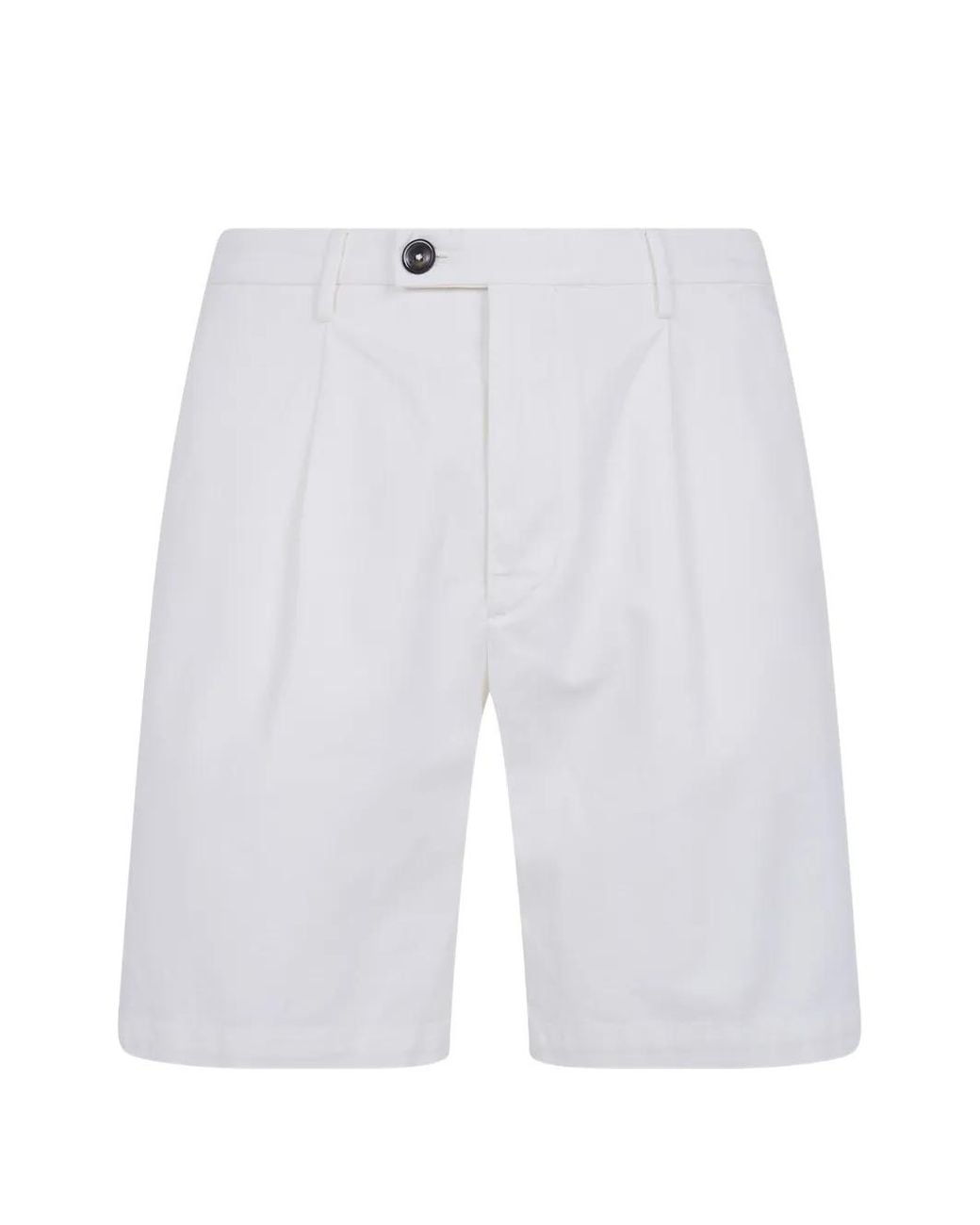 Michael Coal White Pleated Bermuda Shorts for men