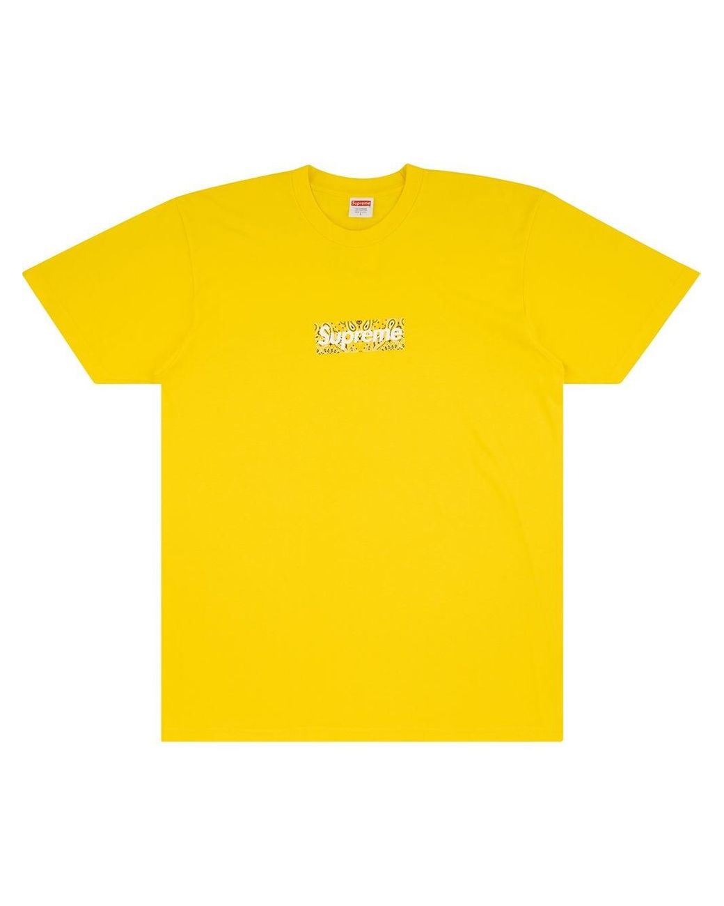 Supreme Cotton Bandana Box Logo T-shirt in Yellow for Men - Lyst