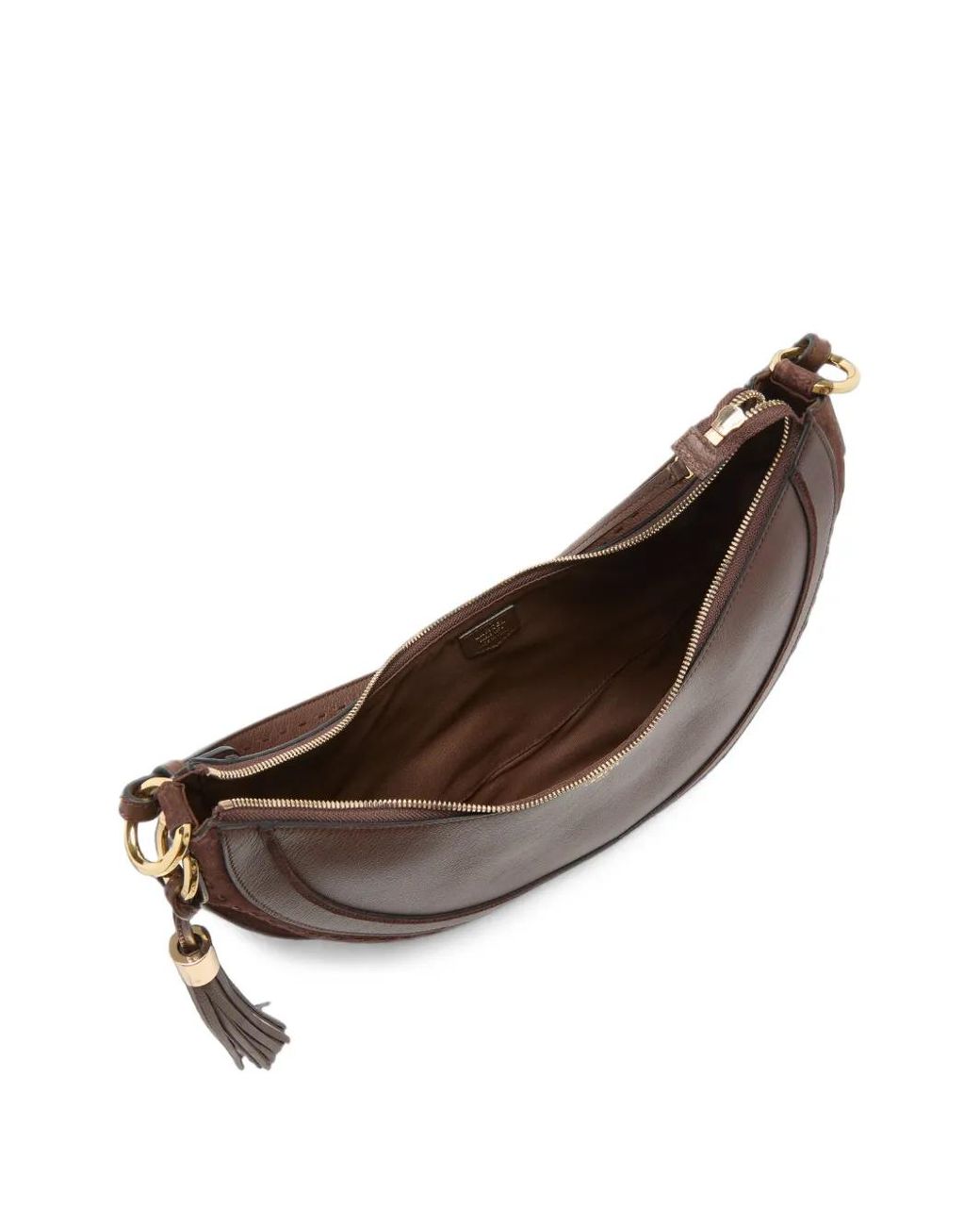 Lancel Brown M Tassel-Detail Leather Shoulder Bag