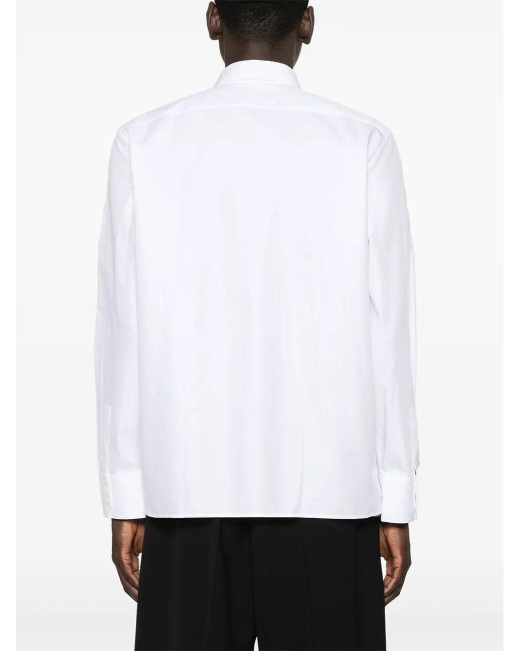 Saint Laurent White Stripe-Jacquard Shirt for men