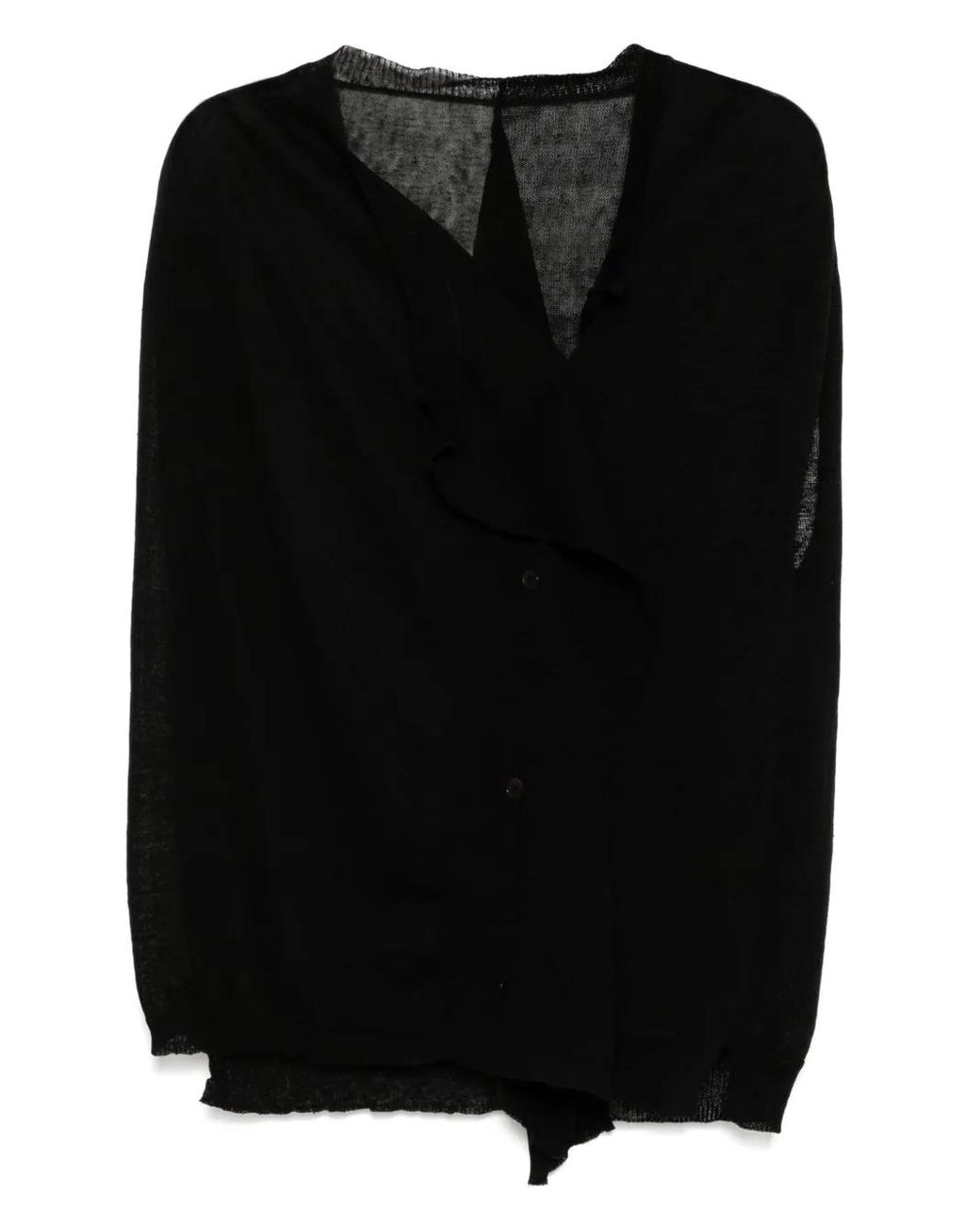 Yohji Yamamoto Black Draped Cardigan