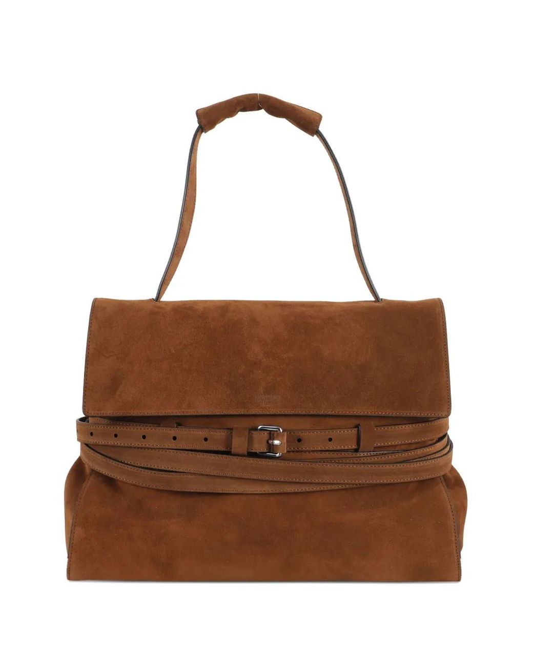 Moschino Brown Tie Me Shoulder Bag