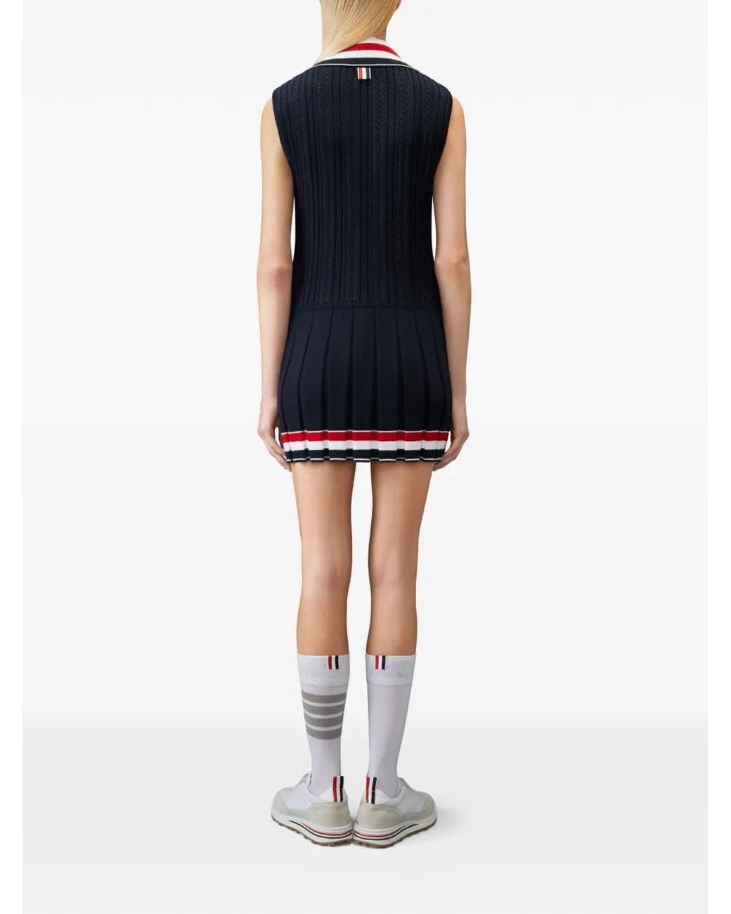 Robe Courte Cable À Rayures Thom Browne en coloris Blue