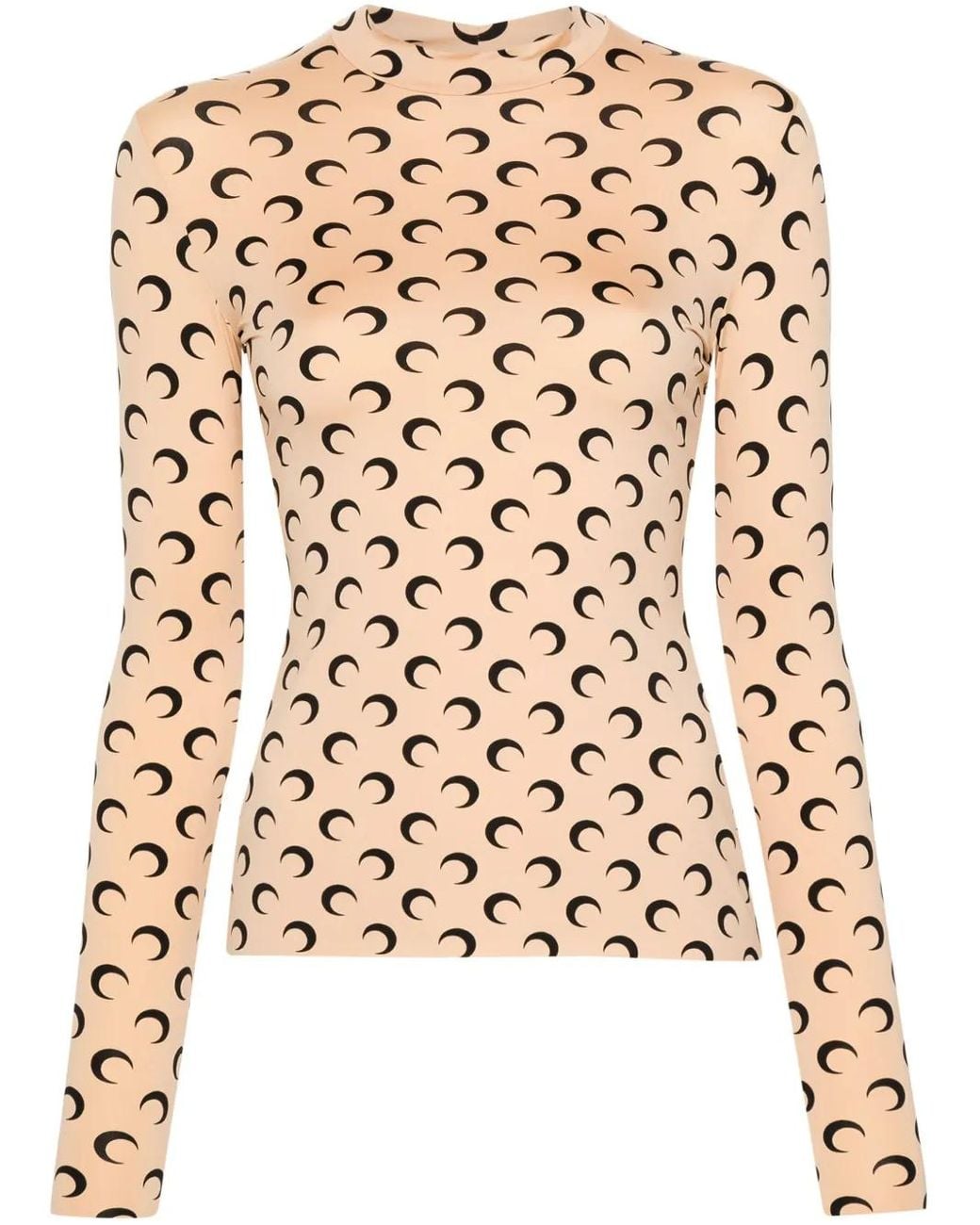 MARINE SERRE Natural Recycled Polyamide Moon Print Top