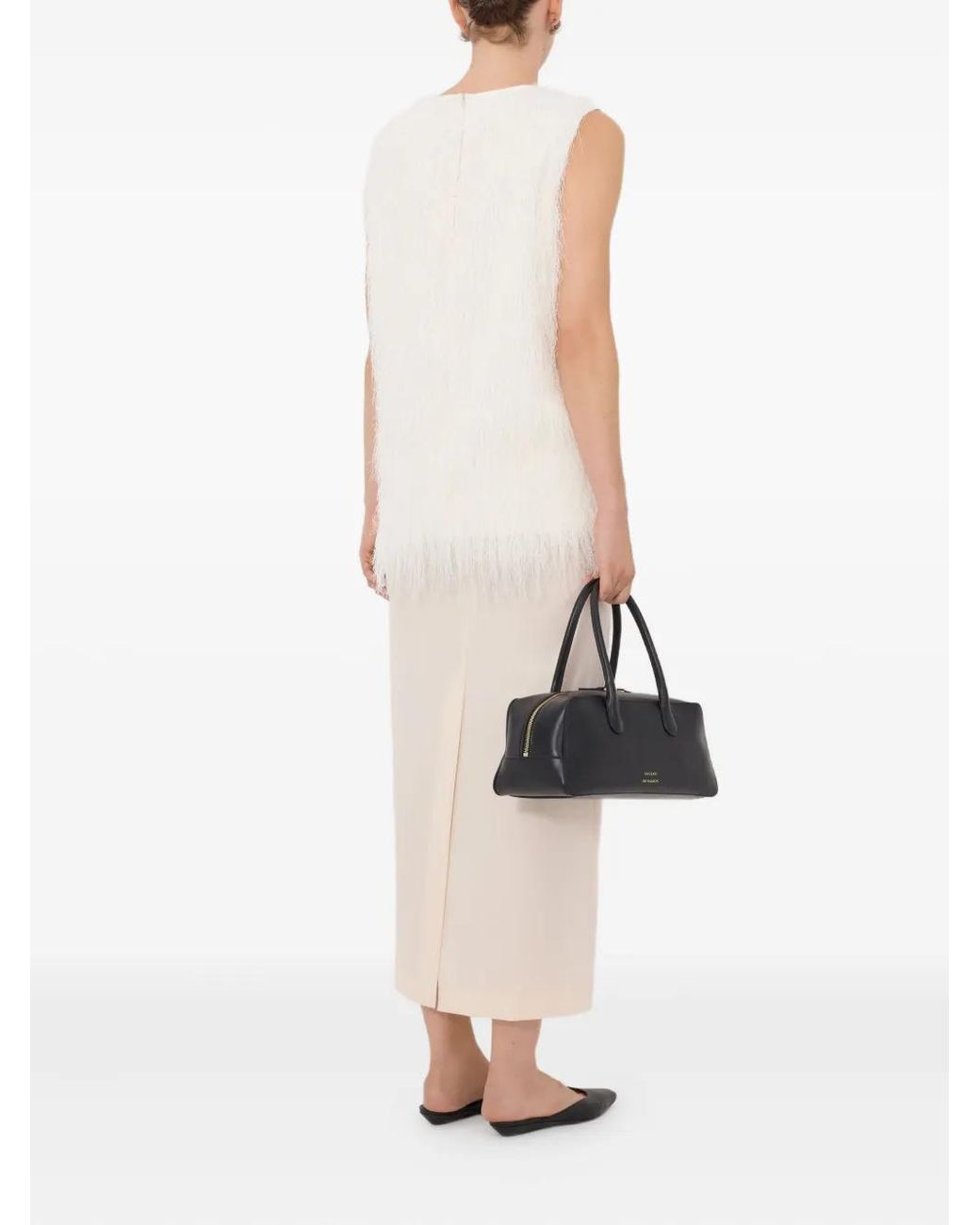 Loulou de Saison White Yasmin Fringed Sleeveless Top