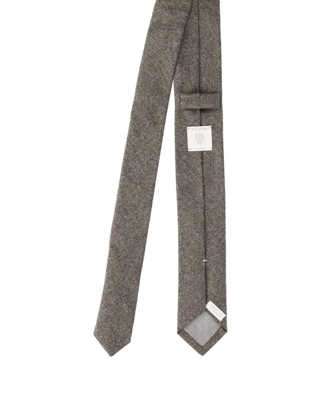 Eleventy Gray Brushed-Texture Tie for men