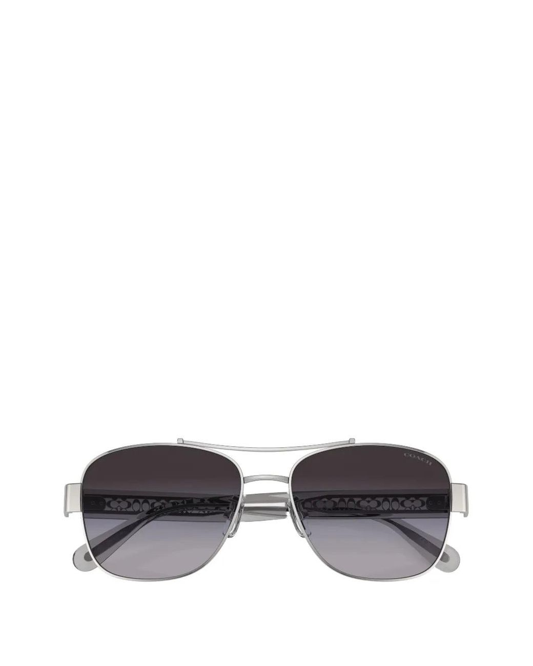 COACH Gray Double-Bridge Pilot-Frame Sunglasses
