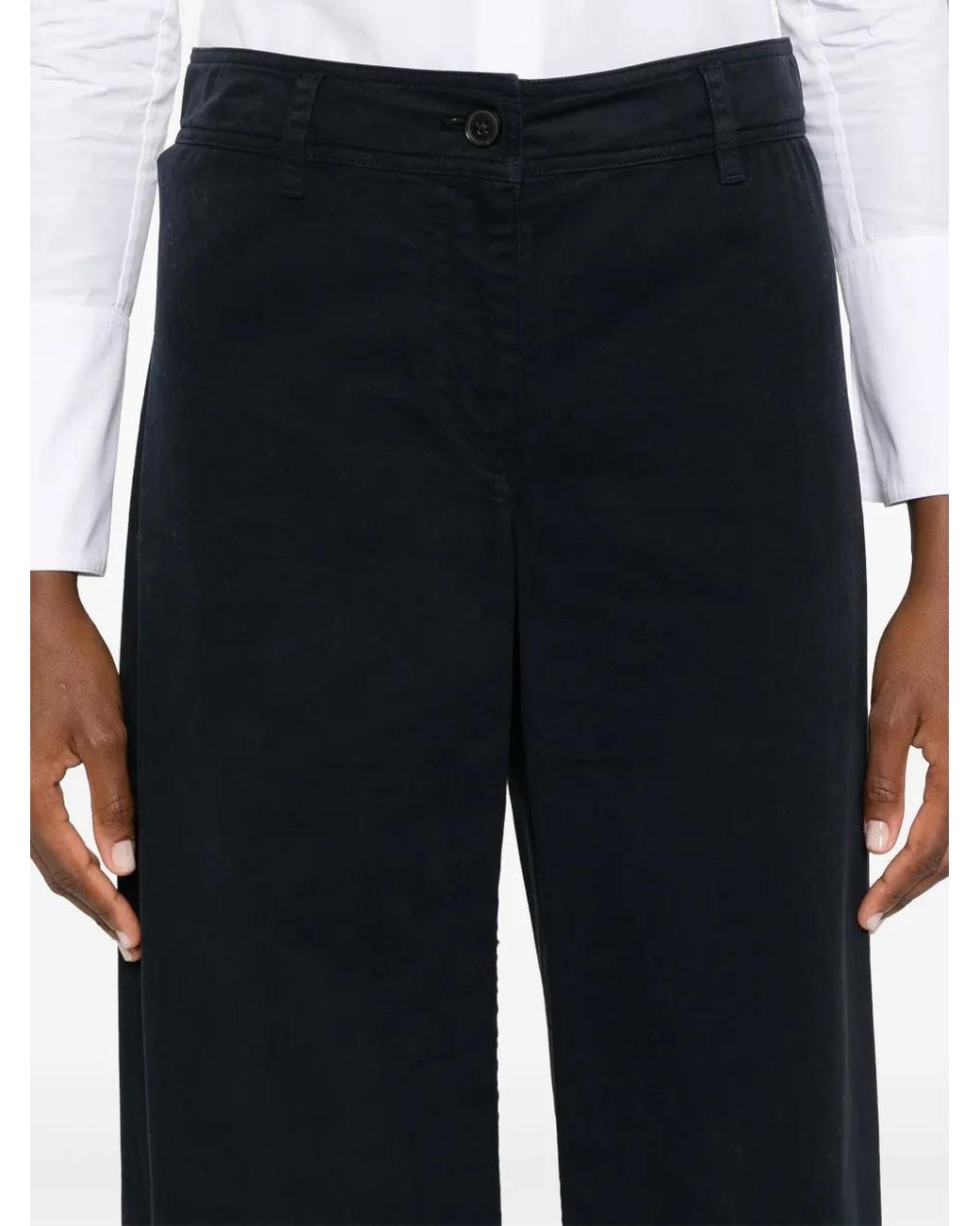 Nili Lotan Blue Megan Wide-Leg Trousers