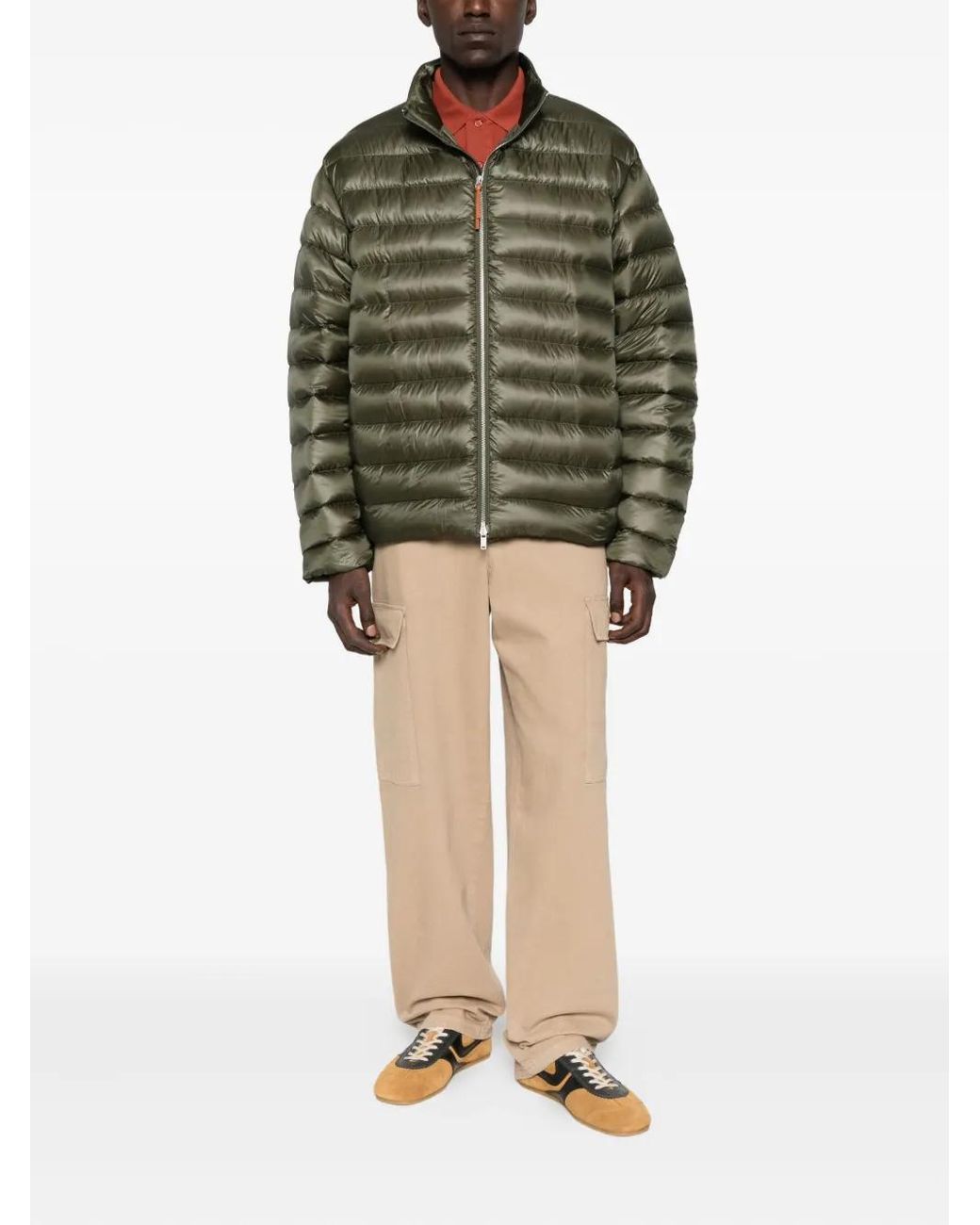 Jil Sander Green Quilted Puffer Jacket for men