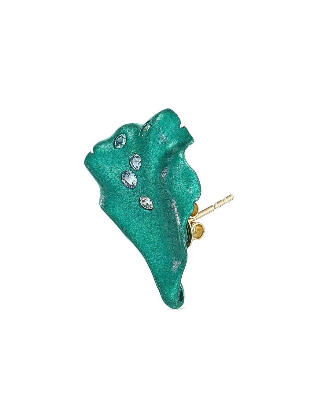 Anabela Chan Green 14K And Recycled Aluminium Paraiba Petal Multi-Stone Earrings