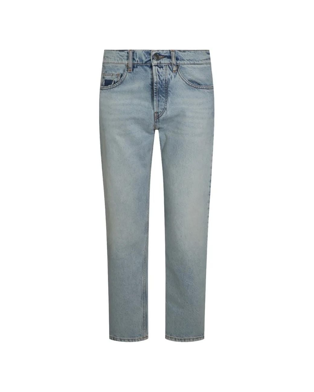 NUMERIS Blue Faded Straight-Leg Jeans for men