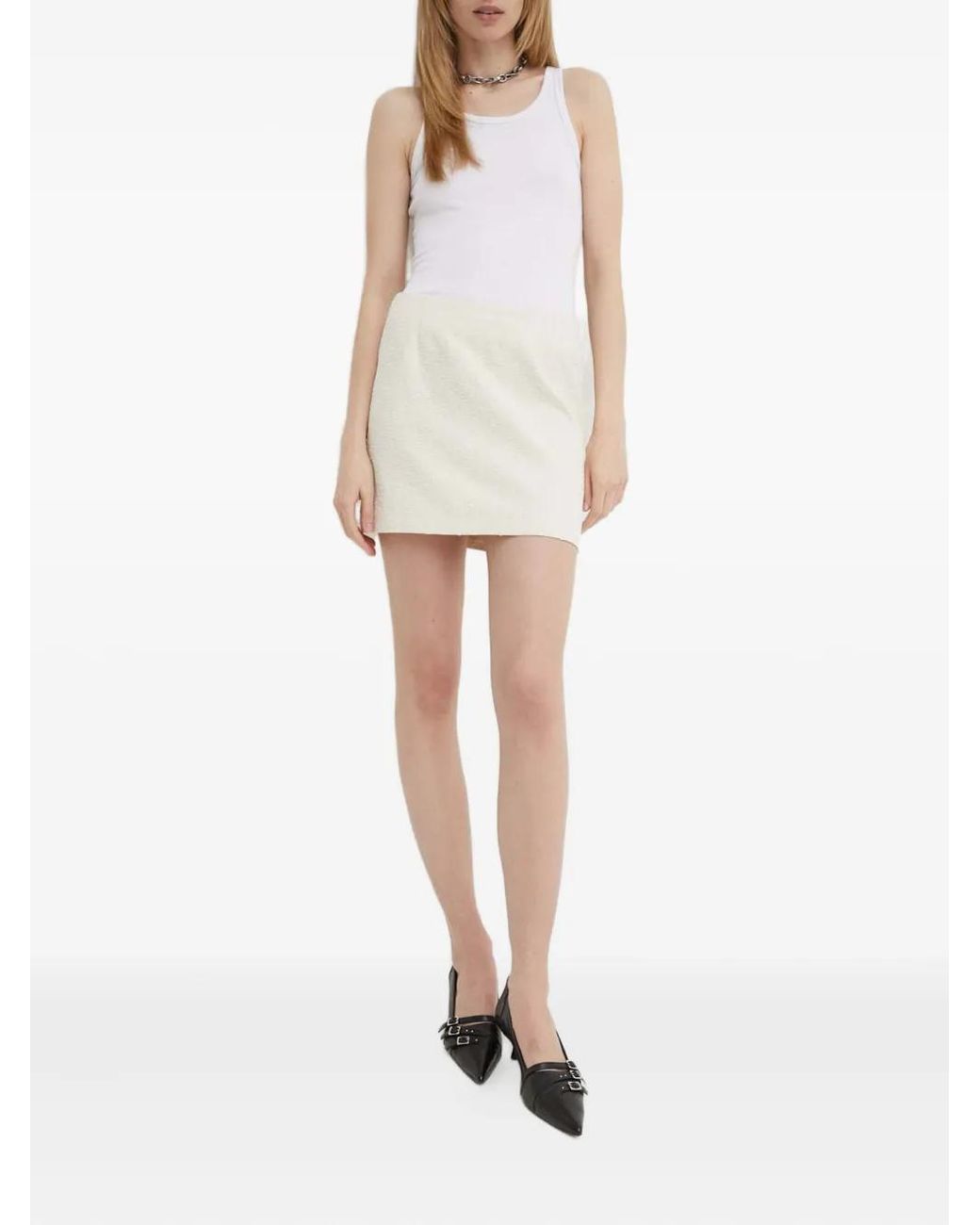 Herskind White Cotton Mini Skirt