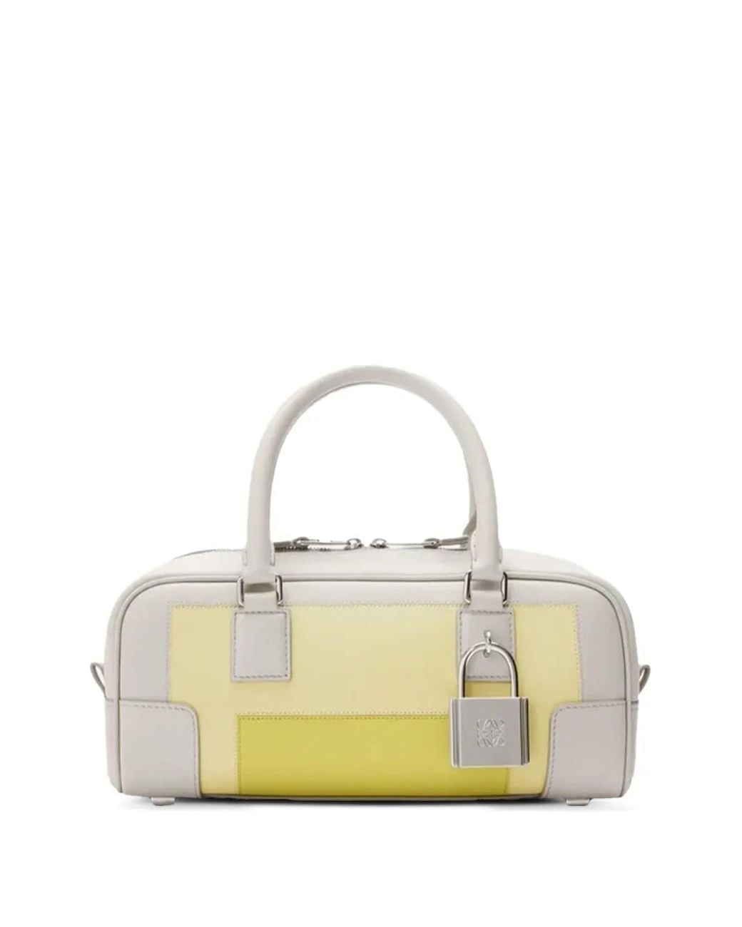 Loewe Yellow Amazona 23 Padlock Panelled Tote Bag