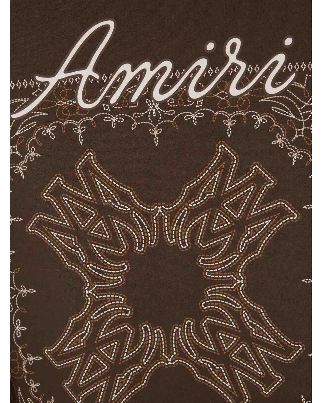 Amiri Brown Ma Quad Bandana Oversized T-Shirt for men