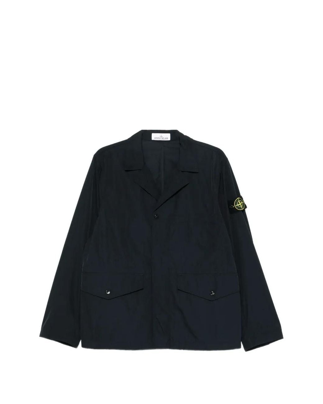 Stone Island Black Blazer A100001 En Sergé for men