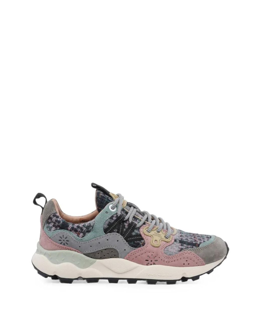 Flower Mountain White Suede-Panelled Tweed Sneakers