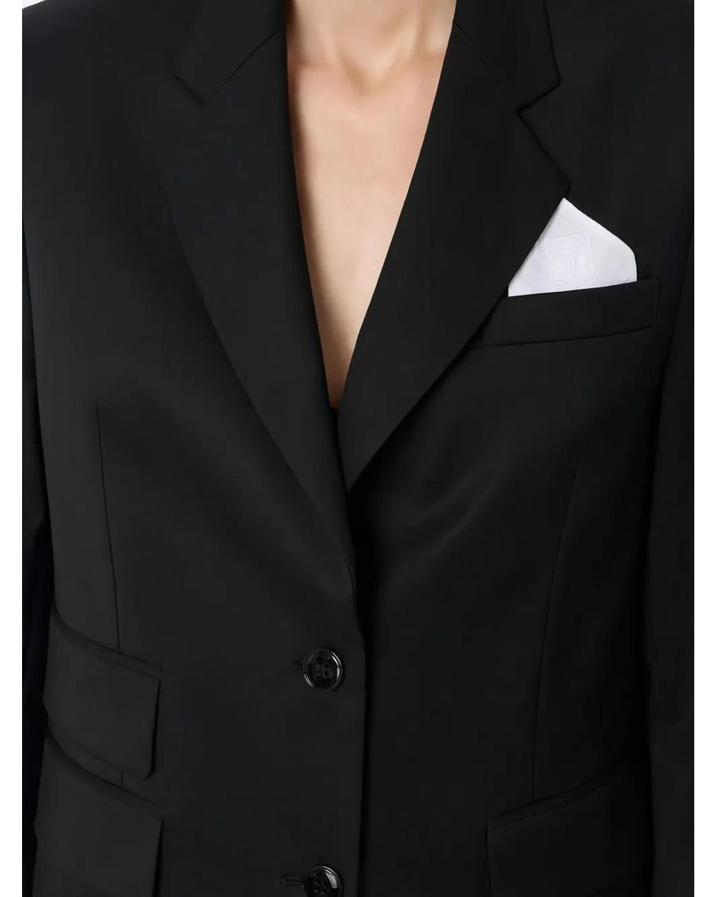 Elisabetta Franchi Black Pocket Square Single-Breasted Jacket