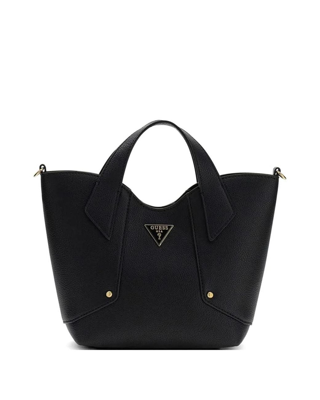 Guess Black Mini Darcy Logo-Plaque Tote Bag