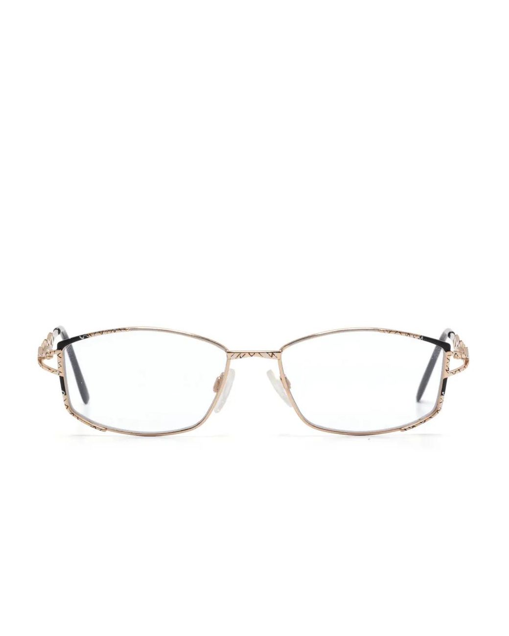 Cazal Metallic Brille Mit Eckigem Gestell
