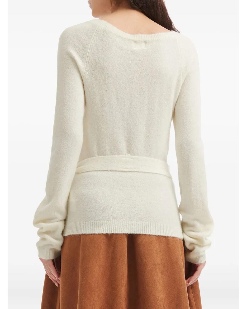B+ AB White Belted Sweater