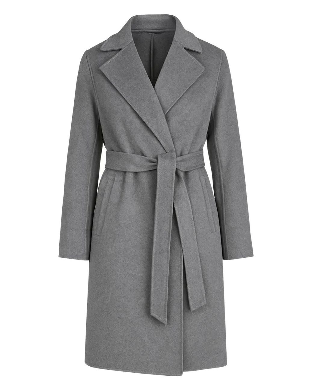 Max Mara Gray Belted Wool Coat