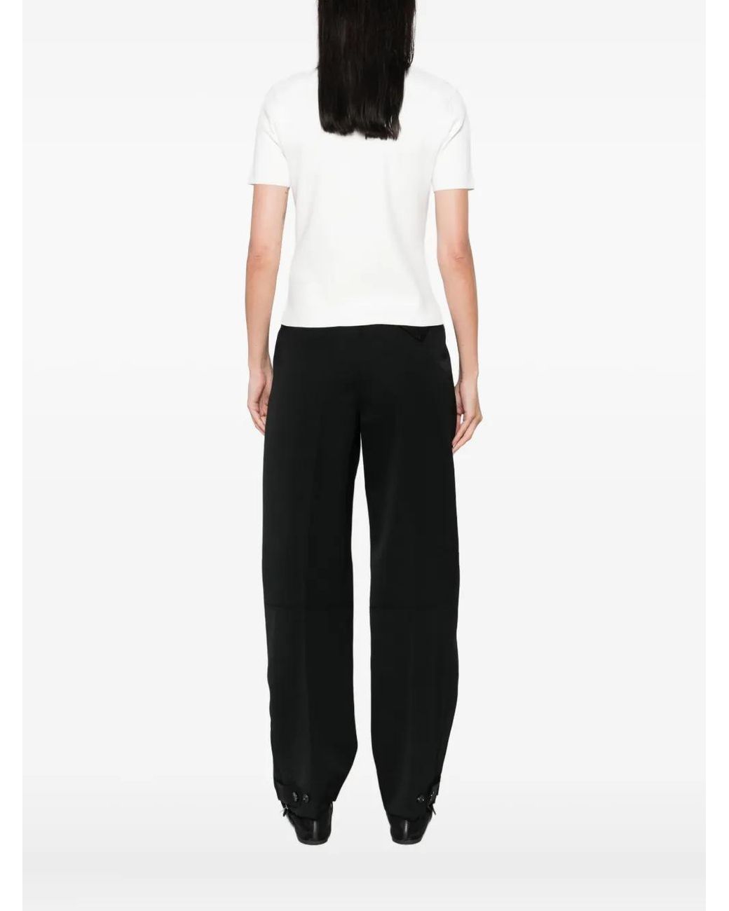 Max Mara White Ribbed Crew-Neck T-Shirt
