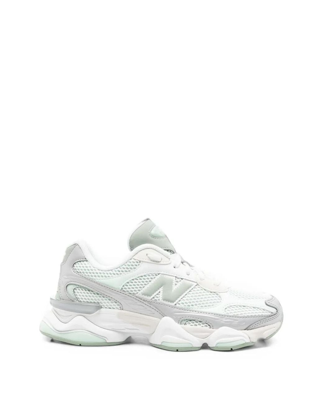 New Balance White 9060R Panelled Mesh Sneakers