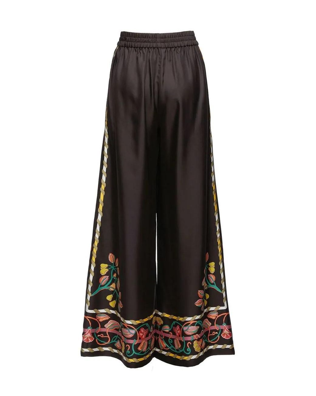 LaDoubleJ Black Silk Palazzo Trousers