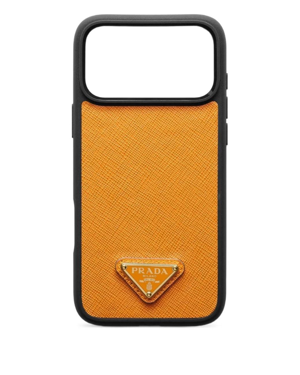 PRADA プラダ サフィアーノ iPhone 13/14 ケース オレンジ」 prada-orange-Coque-DIphone-17-