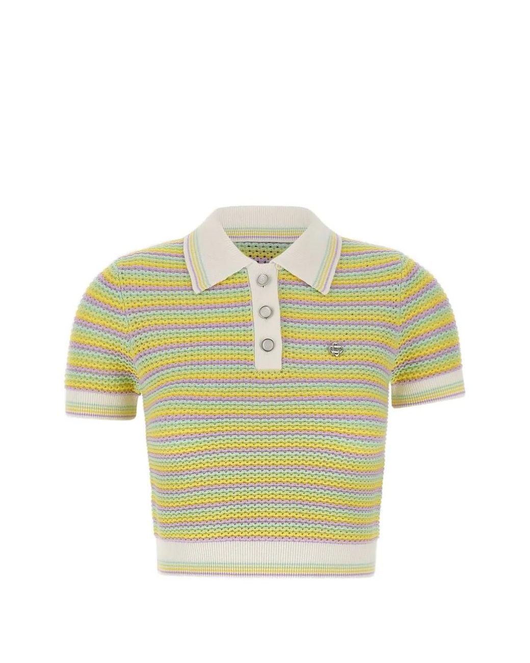 Casablanca Multicolor Striped Polo Shirt With Bourgeois-Style Logo