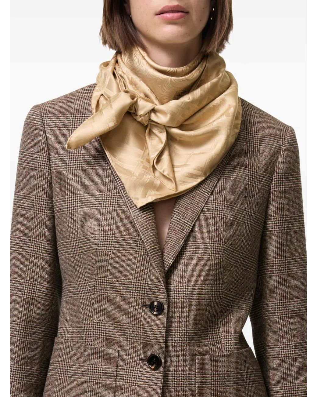 Burberry Natural Foulard En Soie À Motif Floral