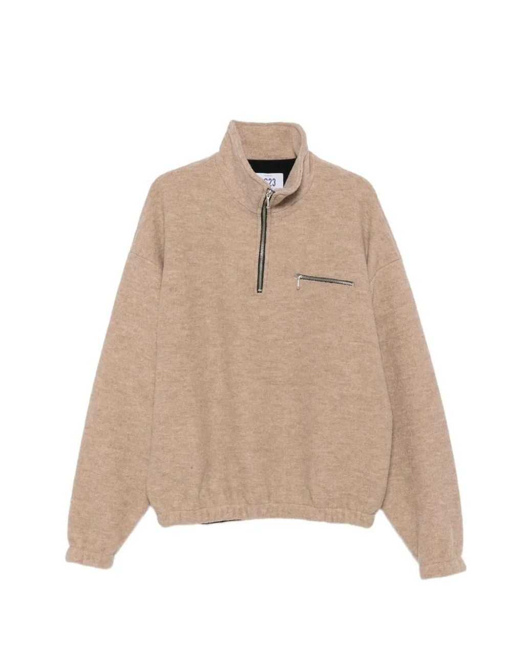 LC23 Natural Half-Zip Chest-Pocket Sweater for men