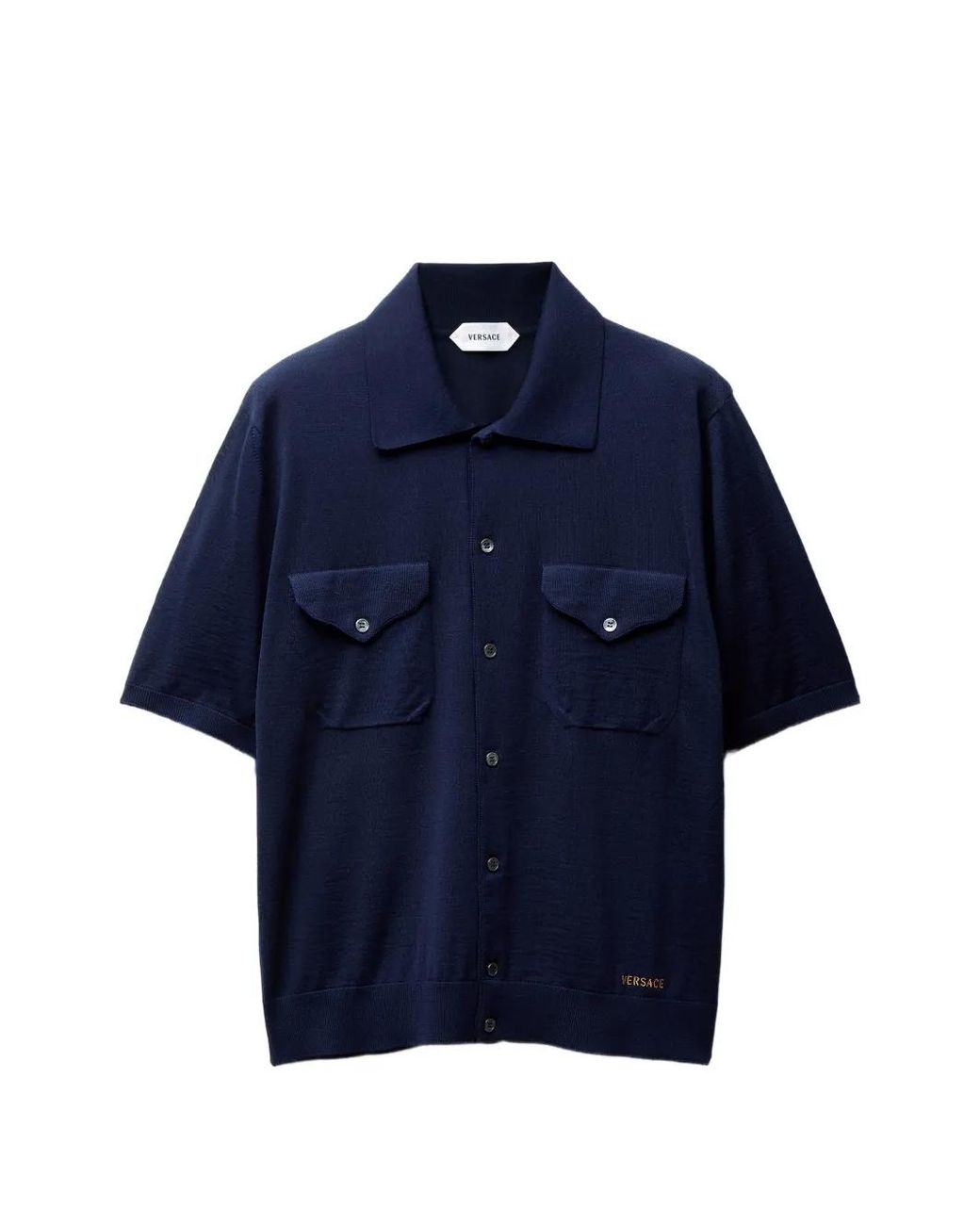 Versace Blue Chemise À Broderies for men