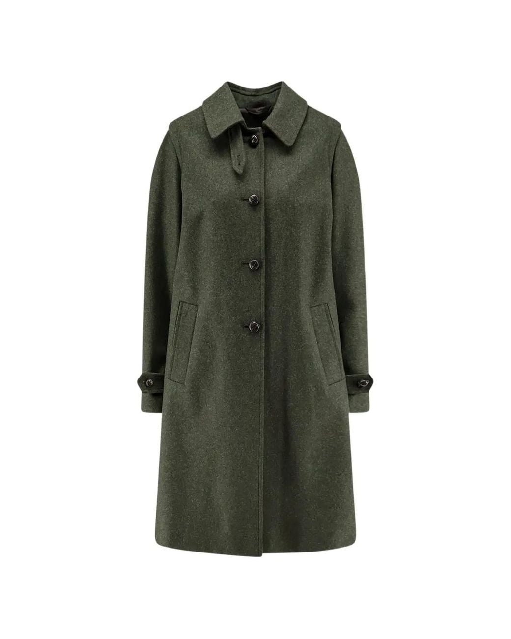 Schneiders Green Geraldine Pointed-Collar Loden Coat