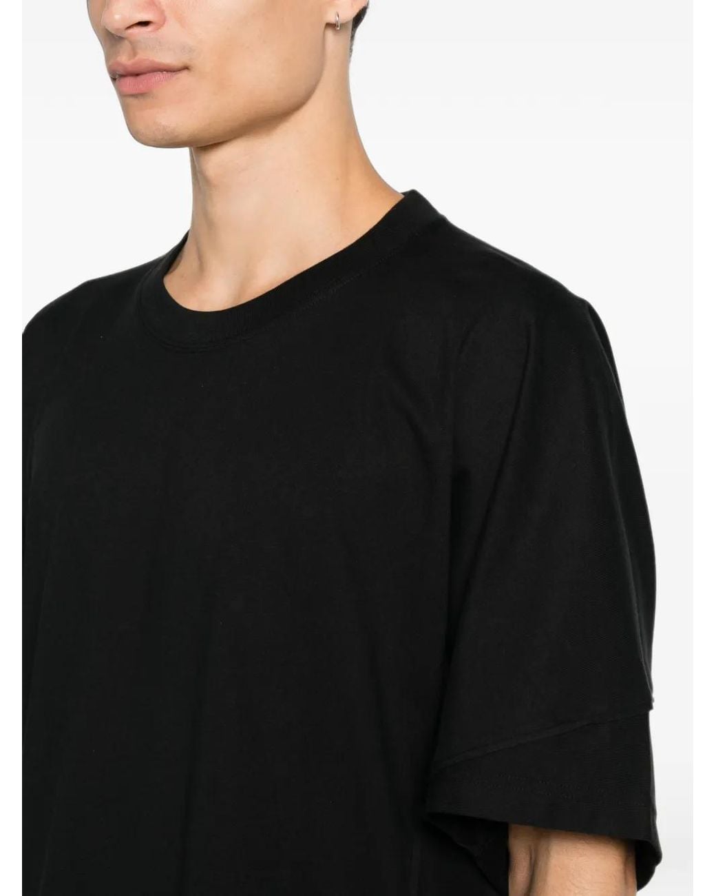 Issey Miyake Black Layered-Sleeve T-Shirt for men