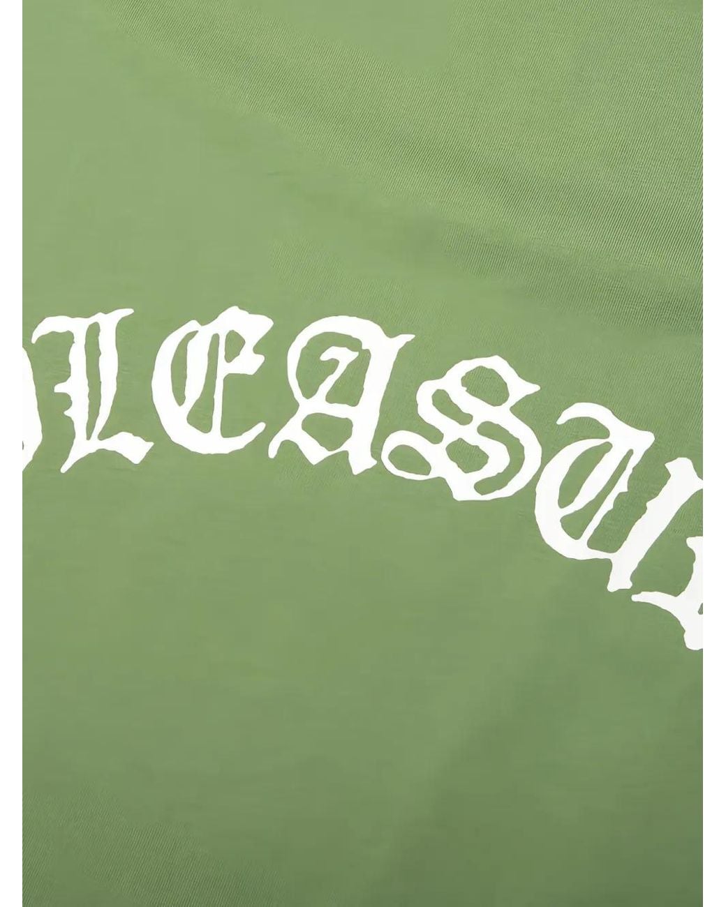 Pleasures Green Athor Logo-Print T-Shirt for men